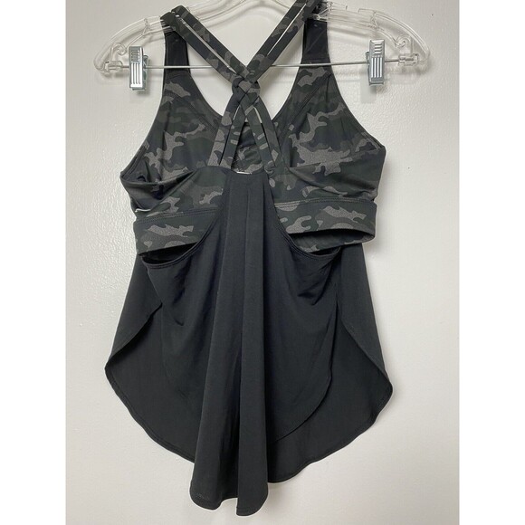 Fabletics Giselle Tank Top Powertouch Swing Black Built-In Camo Bra Size XS - Picture 3 of 12